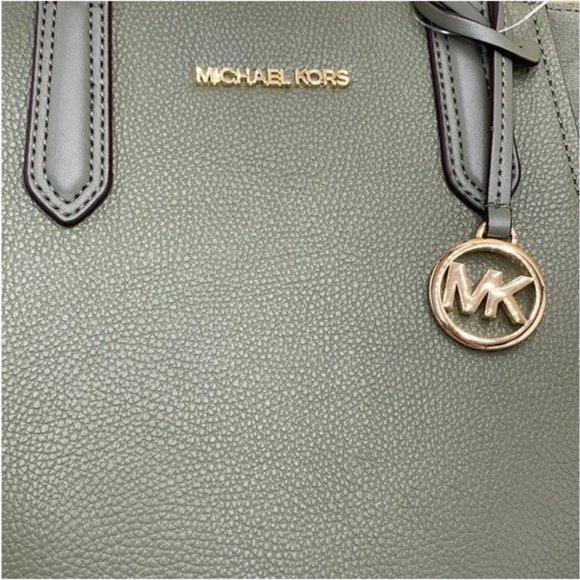 Michael Kors Portia Small Bucket Tote in Army Green color - Picture 12 of 13